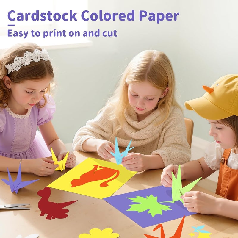 Vishoitty 360 Sheets Colored Cardstock 8.5" X 11", 9 Assorted Colors Construction Paper 200 GSM Card Stock Printer Paper 8.5 x11 for Scrapbook, Cricut, Card Making, DIY Crafts, School Supplies,Party Decorations - Image 5